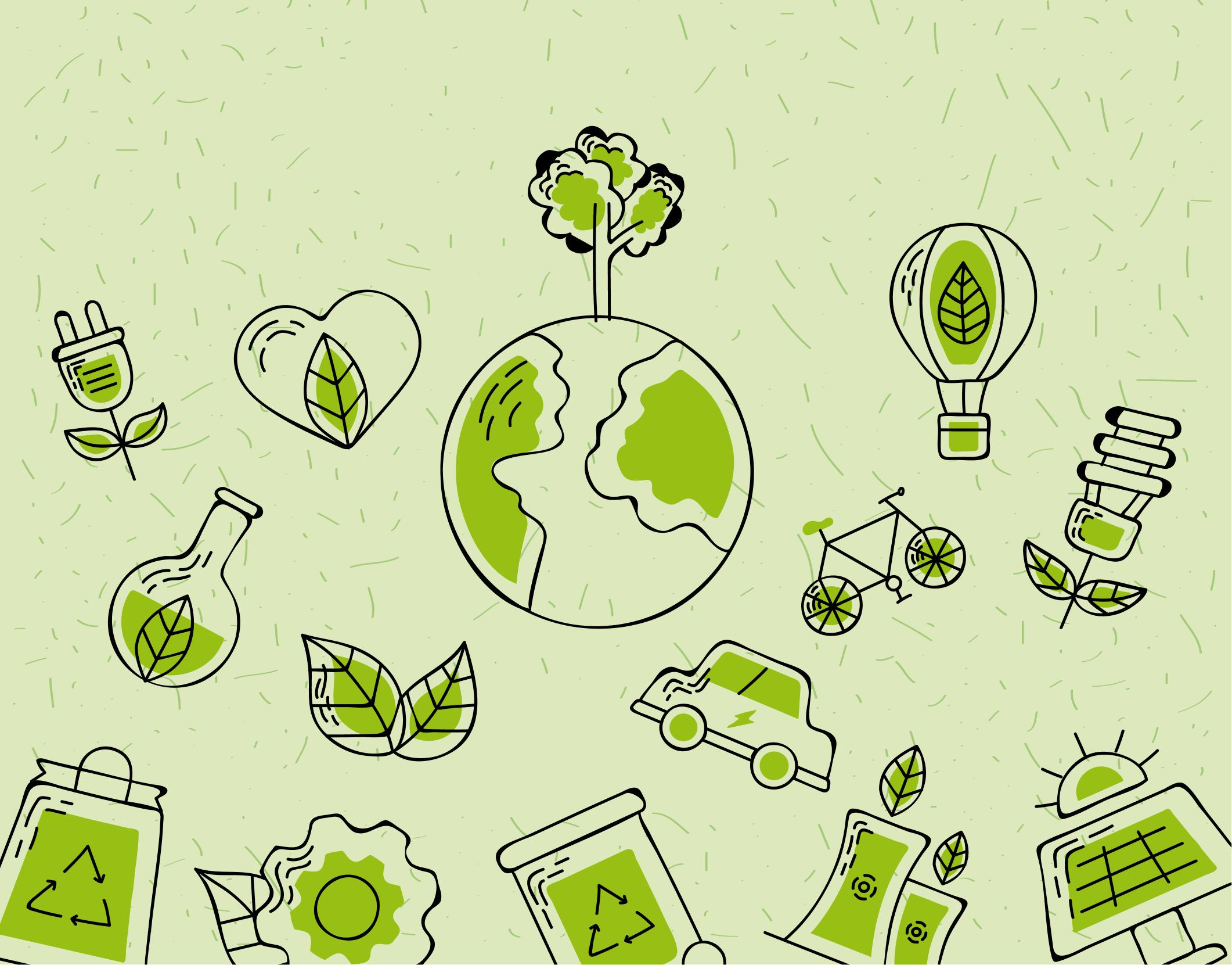 Illustration einer nachhaltigen Energiezukunft